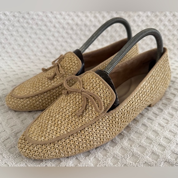 Paul Green Robbie Slip On Flat Loafer in Natural Raffia UK 6.5 US 9 Almond Toe - Picture 1 of 13